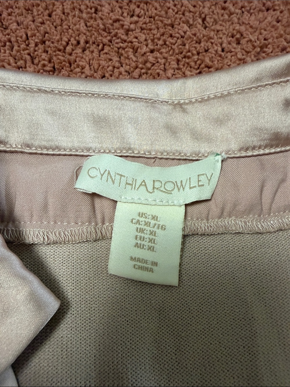Cynthia Rowley Satin Puff-Sleeve Polo Top in Blush - Picture 2 of 4